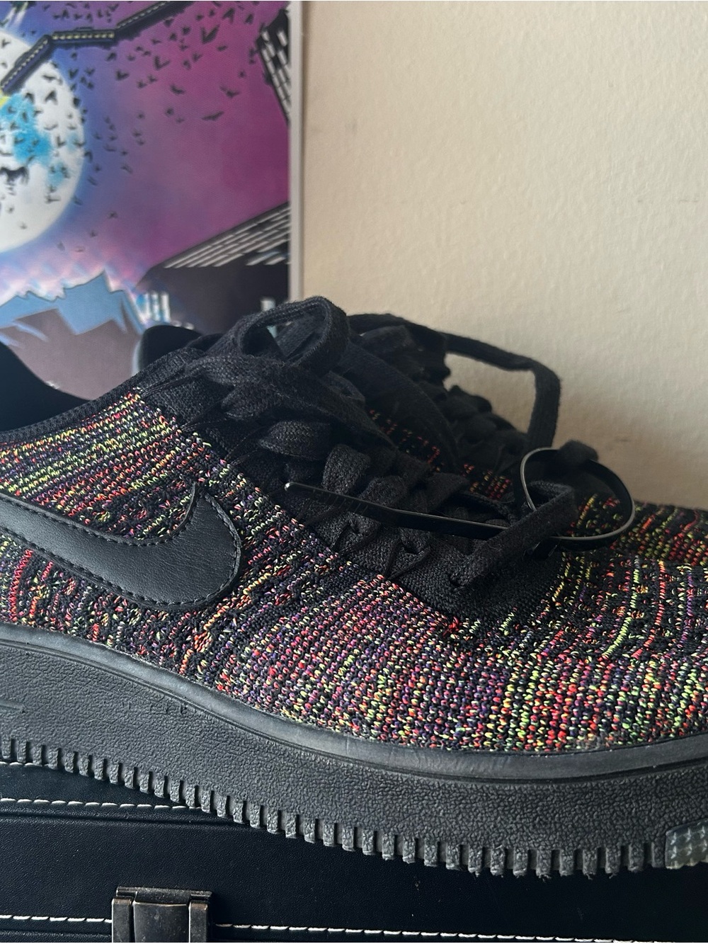 Nike Black AF1 Knit Low-Top Sneakers